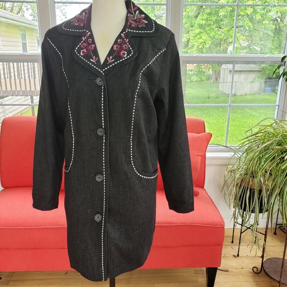 Susan Graver Charcoal Grey Jacket Size Small - Picture 10 of 14